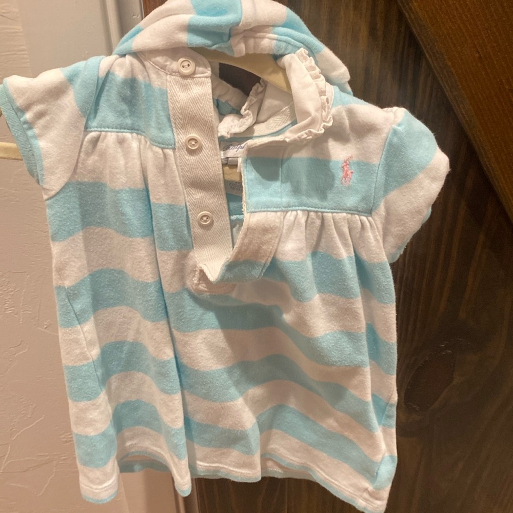 Blue and white baby polo dress